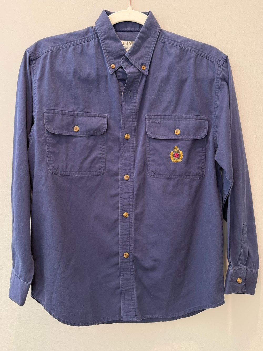 Vintage Wetlands Bugle Boy Boys Blue Button Down Shirt Size M